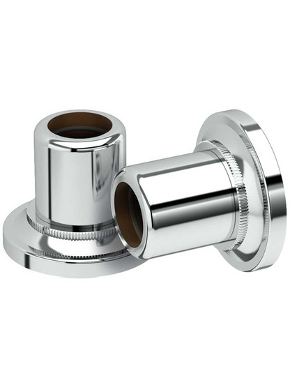 Tiara Shower Curtain Rod Ends in Polished Chrome.